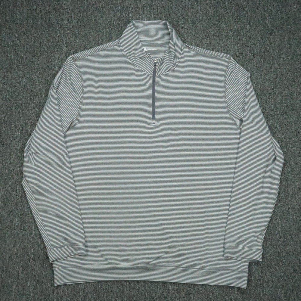 Onward‎ Reserve Pullover Mens XXL Gray Striped Quarter Zip Performance Mock Neck